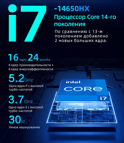 Pre Sale Thunderobot R16 i7-14650HX R16 Gaming Laptop 16'' 2.5K RTX4060 240Hz Notebook Computer Laptops Russian Keyboard