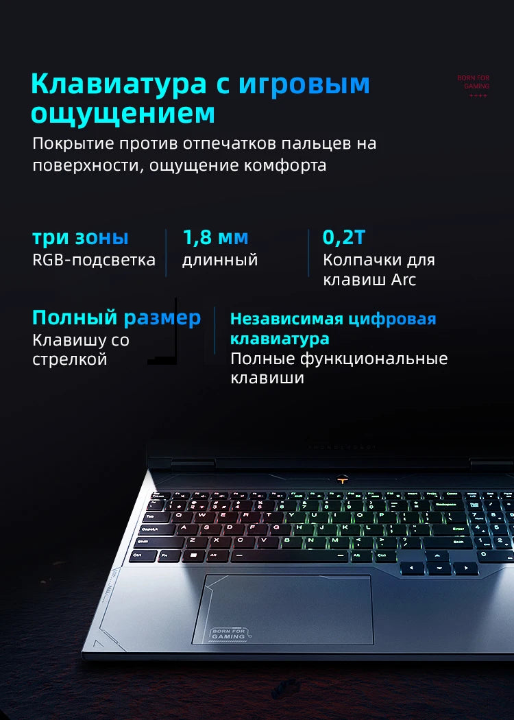 Pre Sale Thunderobot R16 i7-14650HX R16 Gaming Laptop 16'' 2.5K RTX4060 240Hz Notebook Computer Laptops Russian Keyboard