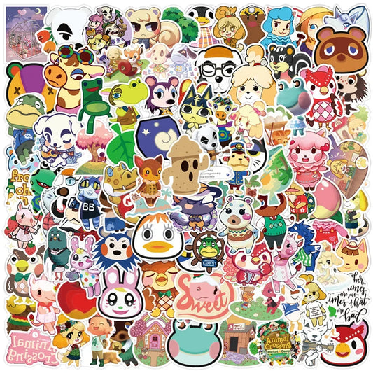 50pcs Classic Game Animal Crossing: New Horizons Stickers Cute Cartoon Graffiti Sticker Decals for Suitcase Diary Bike